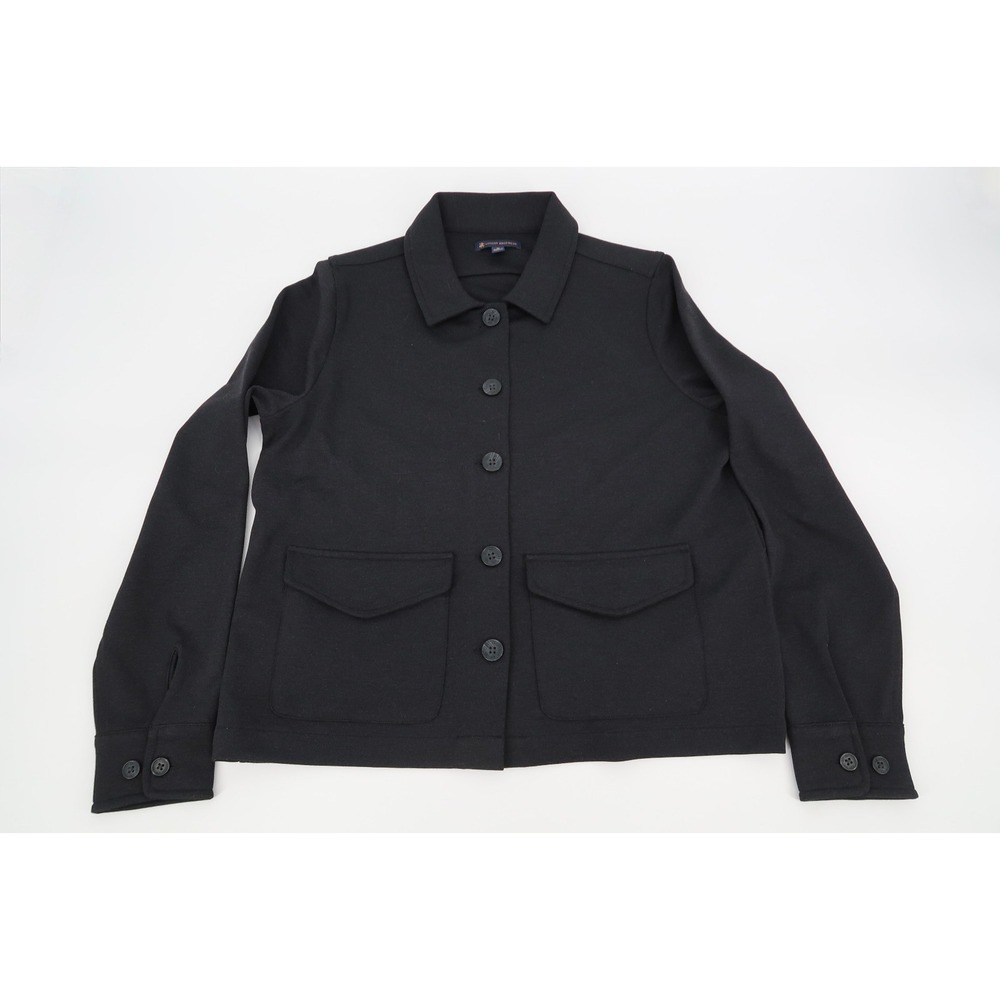 Brooks Brothers Women's Medium Gray Jacket Mid Layer Stretch Button #BB18205